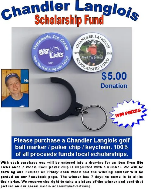 The Chandler Langlois memorial poker chip and ball marker